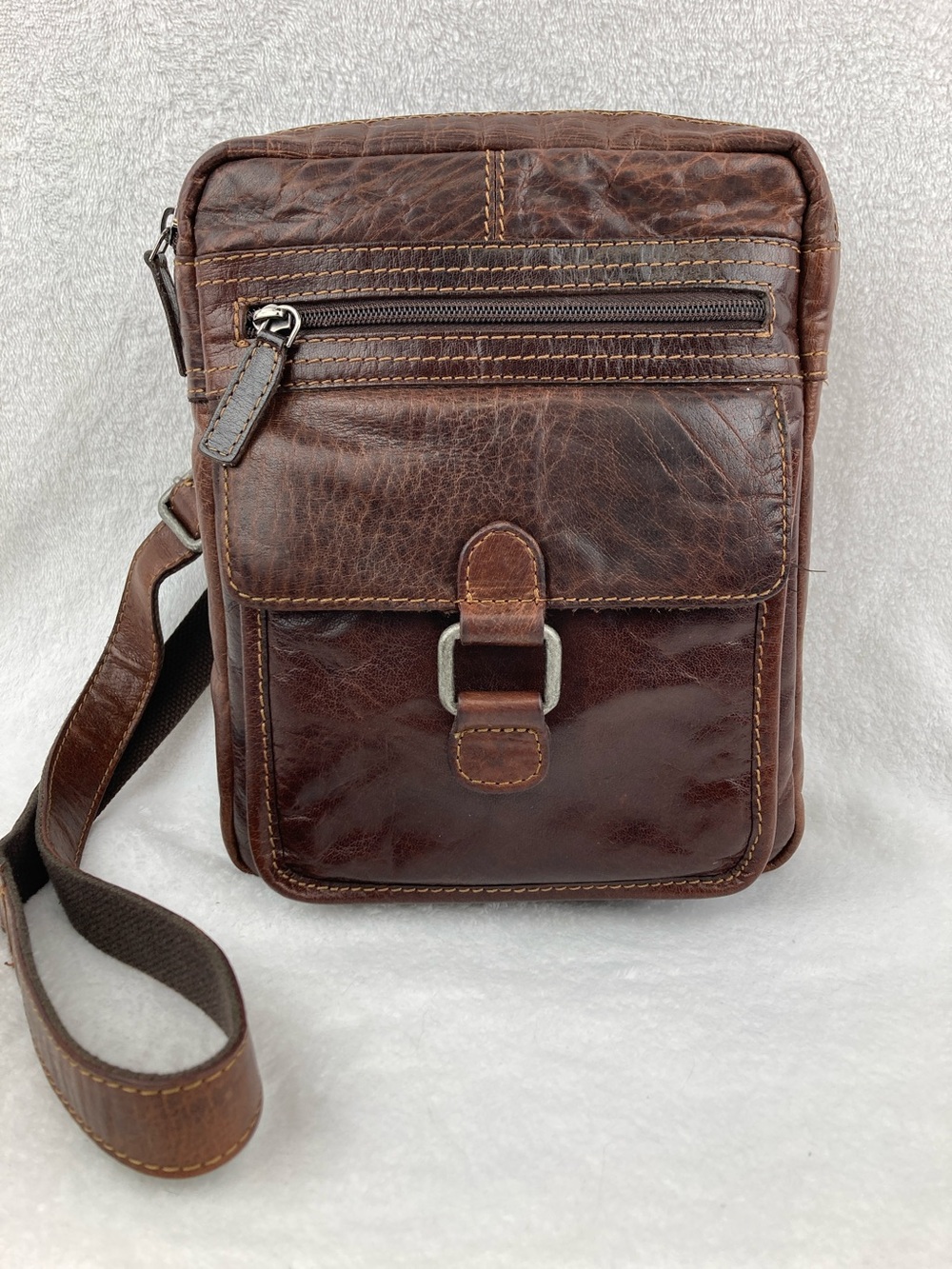 Jack Georges Leather Voyager Slim Crossbody